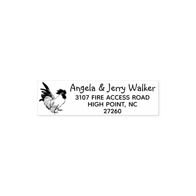 Custom Chicken Lover Rooster Return Address Stamp (Design)