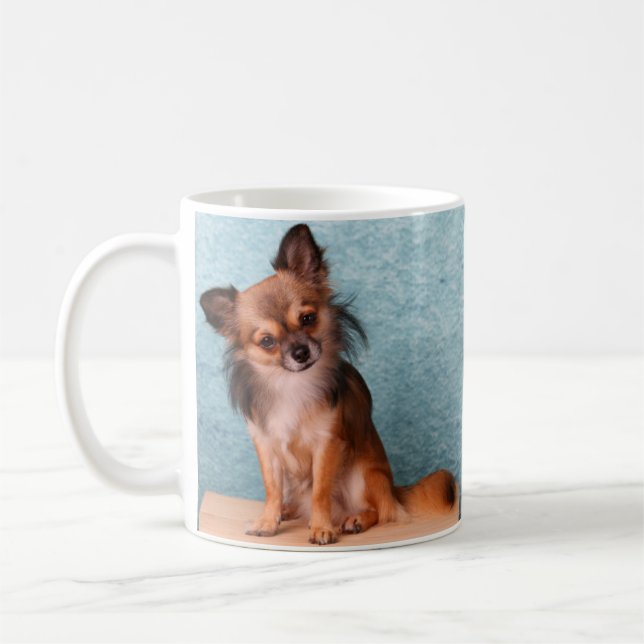 Custom Chihuahua Dog Photo Coffee Mug (Left)