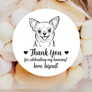 Custom Chihuahua Dog Wedding Favour Stickers