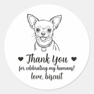 Custom Chihuahua Dog Wedding Favour Stickers