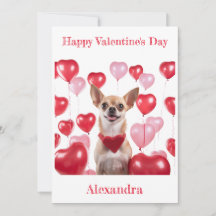 Custom Chihuahua Heart Collar Balloons Valentine