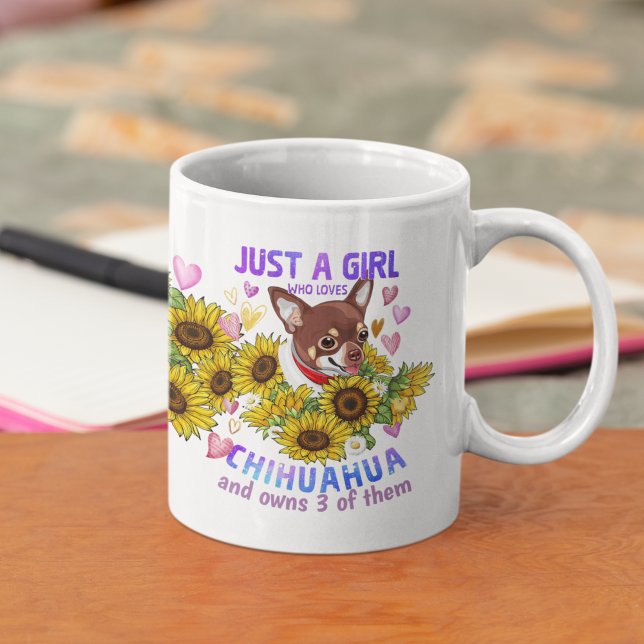 Custom Chihuahua Lover Sunflower Trainer Floral Coffee Mug (Creator Uploaded)