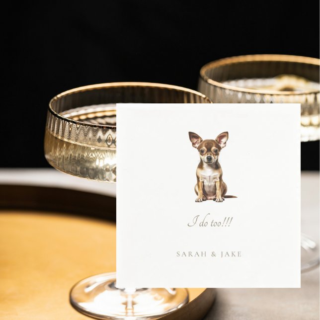 Custom Chihuahua Pet Wedding Napkins (Creator Uploaded)