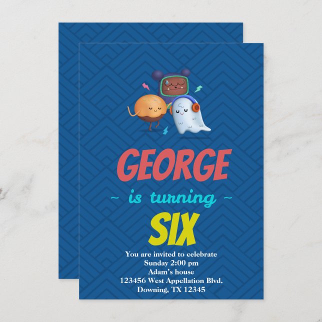 Custom Child Ghosts Monsters Cartoon Invitation (Front/Back)