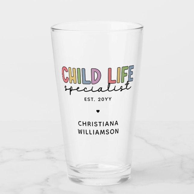 Custom Child Life Specialist CCLS Gift  Glass (Front)