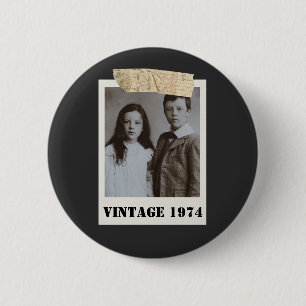 Custom Childhood Photo & Year Vintage Personalized 2 Inch Round Button