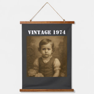 Custom Childhood Photo & Year Vintage Personalized Hanging Tapestry