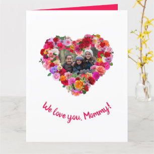 Custom Children Photo Mother's Day Roses Heart Card