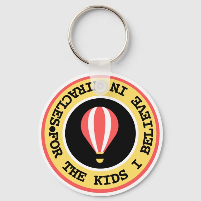 Custom Children's Miracle Network Name Red Yellow  Keychain (Front)