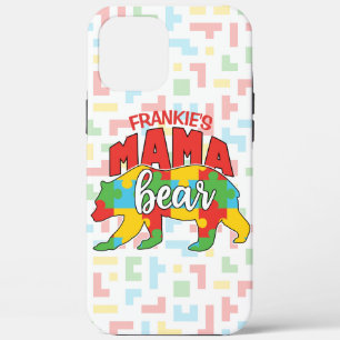 Custom Childs NAME Mama Bear Autism Awareness Mom iPhone 12 Pro Max Case