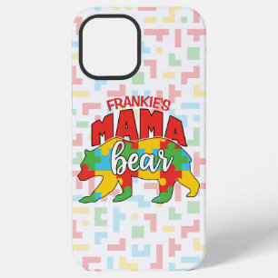 Custom Childs NAME Mama Bear Autism Awareness Mom iPhone 12 Pro Max Case