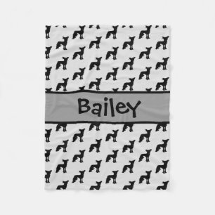 Custom Chinese Crested Dog Silhouette Fleece Blanket