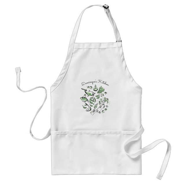 Custom Chinese Cuisine Ink Drawing Apron (Front)
