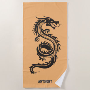 Custom Chinese Dragon Beach Towel