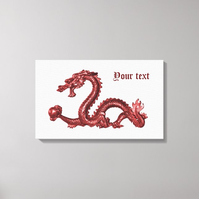 Custom Chinese Dragon Name Fantasy Design Canvas Print (Front)