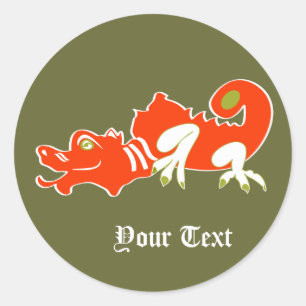 Custom Chinese Dragon Name Fantasy Design Classic Round Sticker