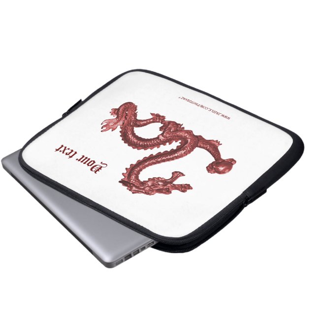Custom Chinese Dragon Name Fantasy Design Laptop Sleeve (Front Bottom)
