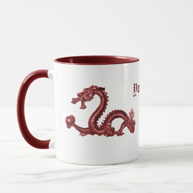 Custom Chinese Dragon Name Fantasy Design Mug (Left)