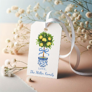 Custom Chinoiserie Lemon Topiary Ginger Jar Gift Tags