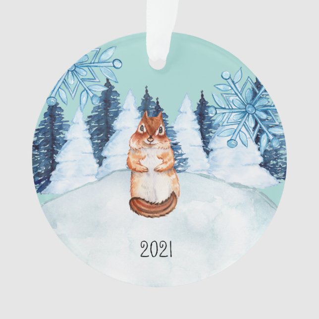 Custom Chipmunk Ornament (Front)