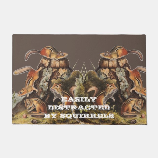 Custom Chipping Squirrel Gifts Doormat (Front)