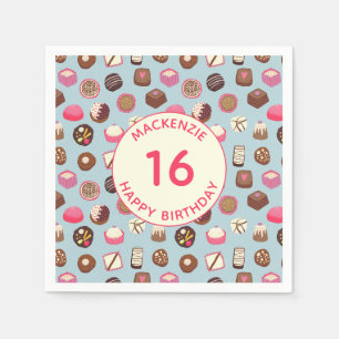 Custom Chocolate Candy Confectionery Birthday Napkin