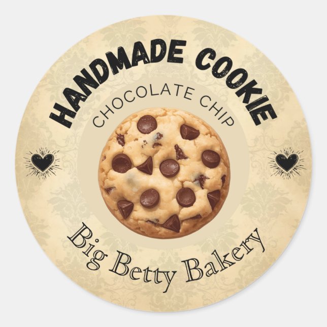 Custom Chocolate Chip Cookie Labels Personalized  (Front)