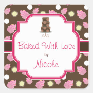 Custom Chocolate Cupcake and Cake baking Stickers