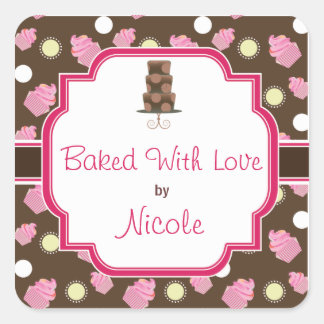 Custom Chocolate Cupcake and Cake baking Stickers