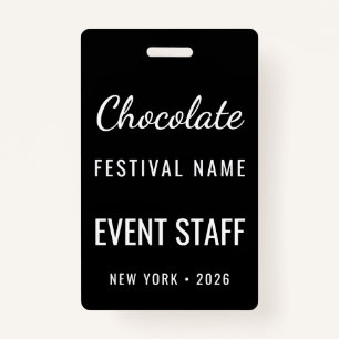 Custom Chocolate Festival Photo QR Code Staff Badge
