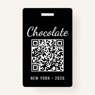 Custom Chocolate Festival QR Code Exibitor ID Badge