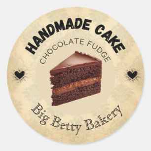Custom Chocolate Fudge Cake Labels   Personalized 