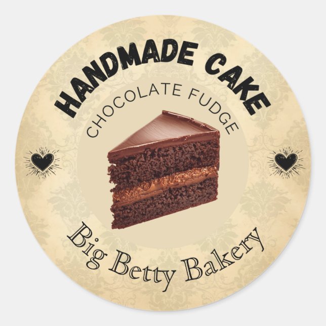 Custom Chocolate Fudge Cake Labels | Personalized  (Front)