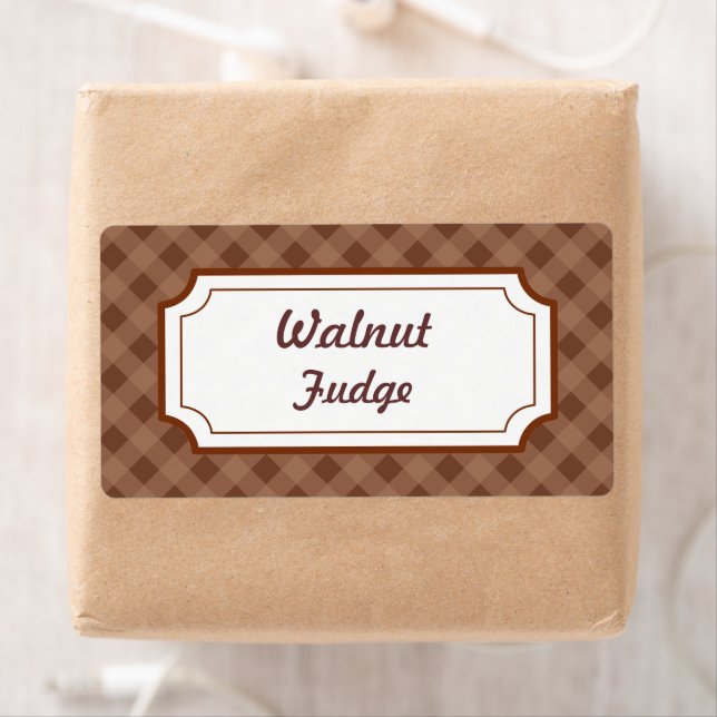 Custom Chocolate Gingham Labels (Insitu)