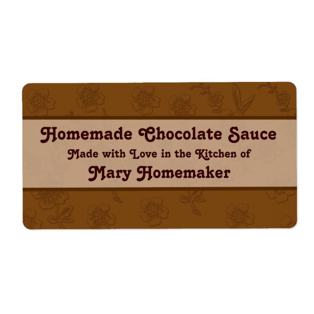 Custom Chocolate Sauce or Fudge Sauce Labels (Front)