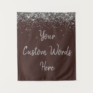 Custom Chocolate Silver Birthday Party Photo Booth Tapestry