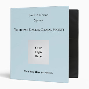 Custom Choir Choral Society Singers Music Folder Binder