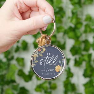Custom Christian Be Still and Know Keychain