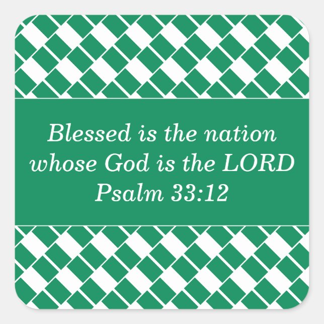 Custom Christian Bible Verse | NIGERIA FLAG Square Sticker (Front)