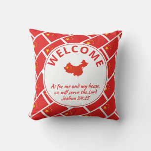 Custom Christian CHINA Welcome Throw Pillow