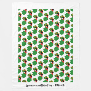 Custom Christian Flag of Zambia Fleece Blanket