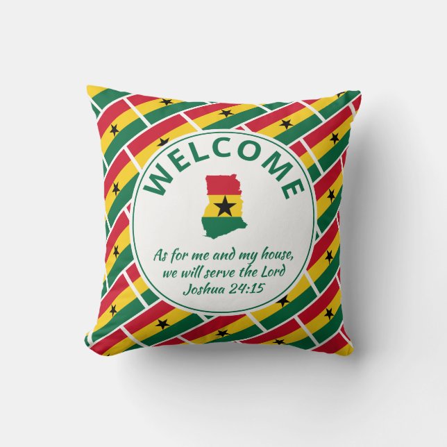 Custom Christian GHANA Welcome Throw Pillow (Front)
