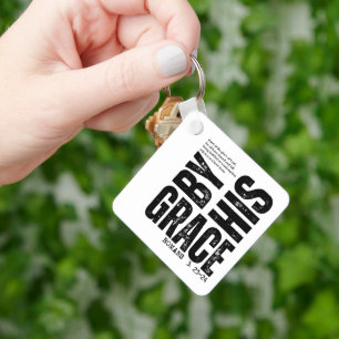 Custom Christian Grace by God Keychain