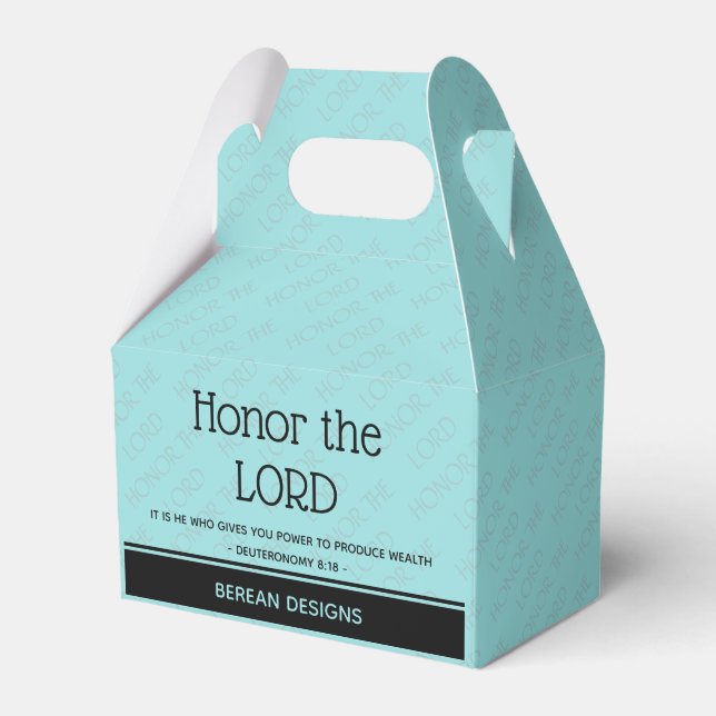 Custom Christian HONOUR HONOR THE LORD Add Name Favor Box (Front Side)