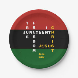 Custom Christian JUNETEENTH Paper Plate