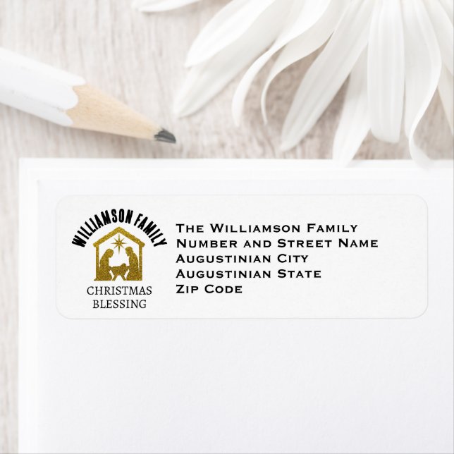 Custom Christian Nativity Family Christmas Return  (En situation)