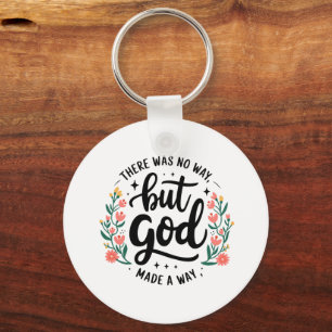 Custom Christian No Way But God Keychain