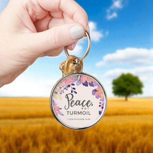 Custom Christian Peace, Not Turmoil Keychain