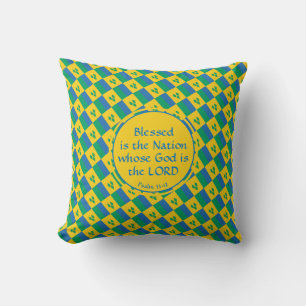 Custom Christian Psalm ST VINCENT FLAG Throw Pillow