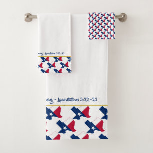 Custom Christian TEXAS FLAG Bath Towel Set